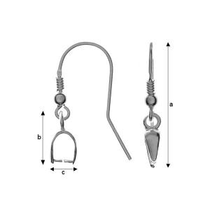 Earring hook with bail