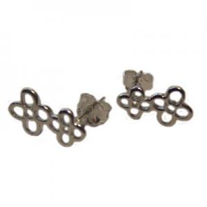 Earring with 2 flowers 10x15mm