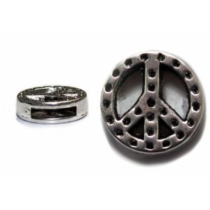 17mm peace symbol antique silver