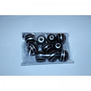 Bag of 10 wood balls silver-black 18mm