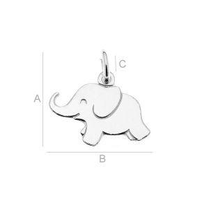 Penjollet elefant 16x16mm