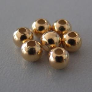 Bola chapada oro 3mm (agujero 1,5mm)