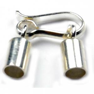 Hook clasp with 2 tube ends of 4mm interior diameter