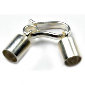 Hook clasp with 2 tube ends of 3,5mm interior diameter
