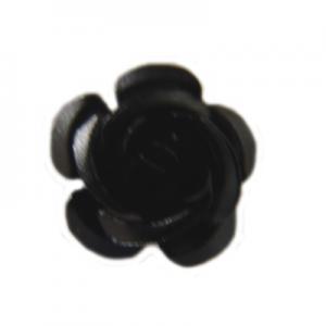 Aluminium flower 15mm with bottom hole black colour