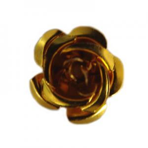 Aluminium flower 15mm with bottom hole gold colour