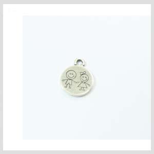 Small medal with boy and girl 15mm