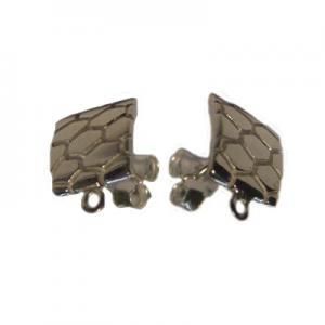 Arracada quadrat closca tortuga 10x9mm i anella