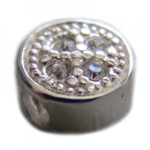 Redonda 6mm con zirconitas agujero 2mm