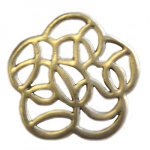 Flor calada 22mm oro viejo