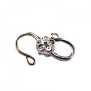 Hook clasp with flower 15mm