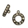 Toggle clasp with rhinestones 16mm