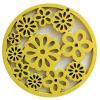 Pendant circle with flowers 49mm yellow colour