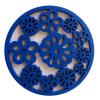 Colgante disco con florecitas 49mm azul