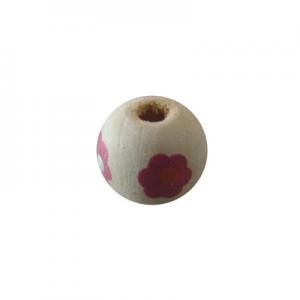 Ball 12mm with flowers, hole 4mm