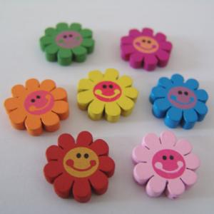 Sun flower 23mm, thickness 4mm, hole 2mm