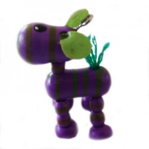 Pendant articulated donkey purple and green 57x28mm