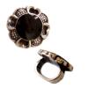 Flower 18mm with black enamel