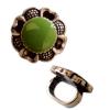 Flower 18mm with green enamel