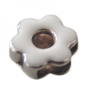 Flower 13mm with white enamel