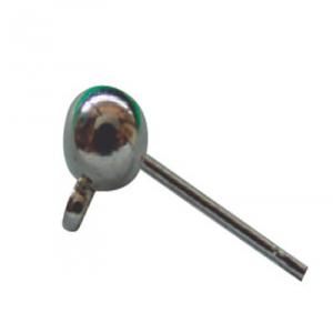 Ball post earring with ball 5 mm and ring