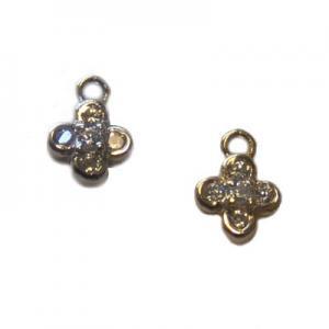 Small cross charm with CZ 6mm+ring