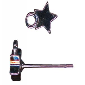 Post earring with star and ring