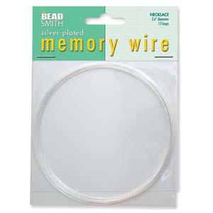 Memory wire for necklace 12 turns silver