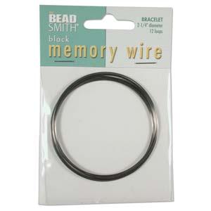 Memory wire for bracelet 12 turns black