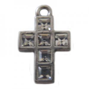 Colgante cruz oro plata vieja con símiles 21x13