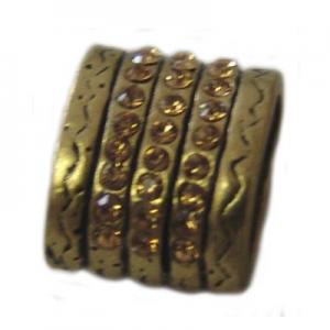 Cuadrado oro viejo con tres tiras de símiles 15x12mm