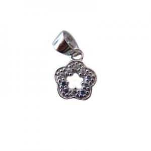 Penjoll flor amb zirconites 10mm amb anella i fiansa