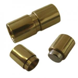 Cierre iman tubo dorado 18x6mm con raya, paso 4mm