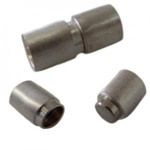 Cierre iman tubo plateado 18x6mm con raya, paso 4mm