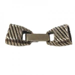 Striped clasp for licorice leather 40x13mm