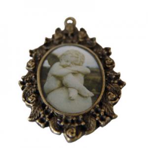 Pendant with little angel picture 49x32mm