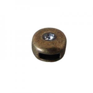 Round with rhinestone 10mm, 5x2mm hole