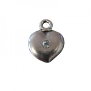 Heart pendant 10mm with crystal rhinestone