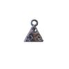 Triangle pendant with crystal rhinestones 8mm antique silver