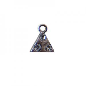 Penjoll Triangle 8mm plata vella amb símils crystal