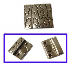 Magnetic clasp with clouds engraved 20x17mm, 15x3mm hole