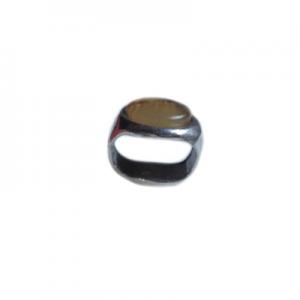 Oval 13x12mm with brown glass disk 9mm