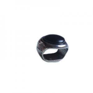 Oval 13x12mm con disco vidrio negro 9mm