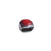 Oval 13x12mm with red glass disk 9mm