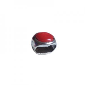 Oval 13x12mm con disco vidrio rojo 9mm