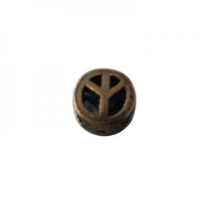 Round with peace symbol 7mm