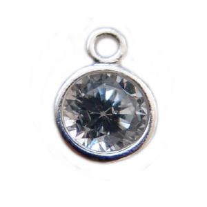 Charm 7mm with crystal cubic zircon