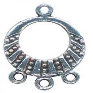 Circle earring with 1 ring upsides and 3 rings below