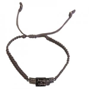 Macramé + hebilla 28x9mm con zirconitas