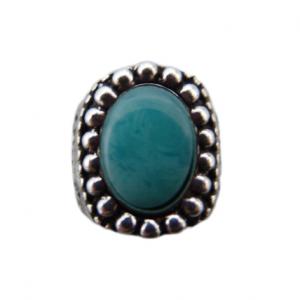 16x15mm Oval with blue enamel